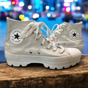 Converse All Star Lugged High Top Canvas Sneakers White Women’s Size 8